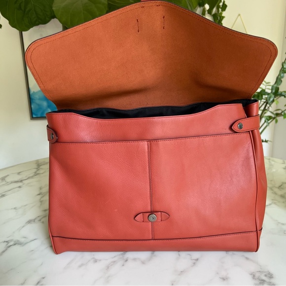 Coach Hudson Messenger Crossbody Laptop Bag Terracotta Leather - Picture 13 of 16